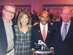 With his wife, Joanne, Bill Bennett drove to Anaheim, CA on November 18, 2014 to celebrate UCLA alum and track and field great Meb Keflezighi, with his coach Bob Larsen, getting the USA Track & Field’s Jesse Owens Athlete of the Year award.